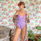 Lilac Flowery Vintage Swimsuit