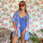 Vintage Blue Flowery Button Shirt