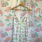 90's White&Green Viscose Dress