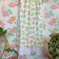 90's White&Green Viscose Dress