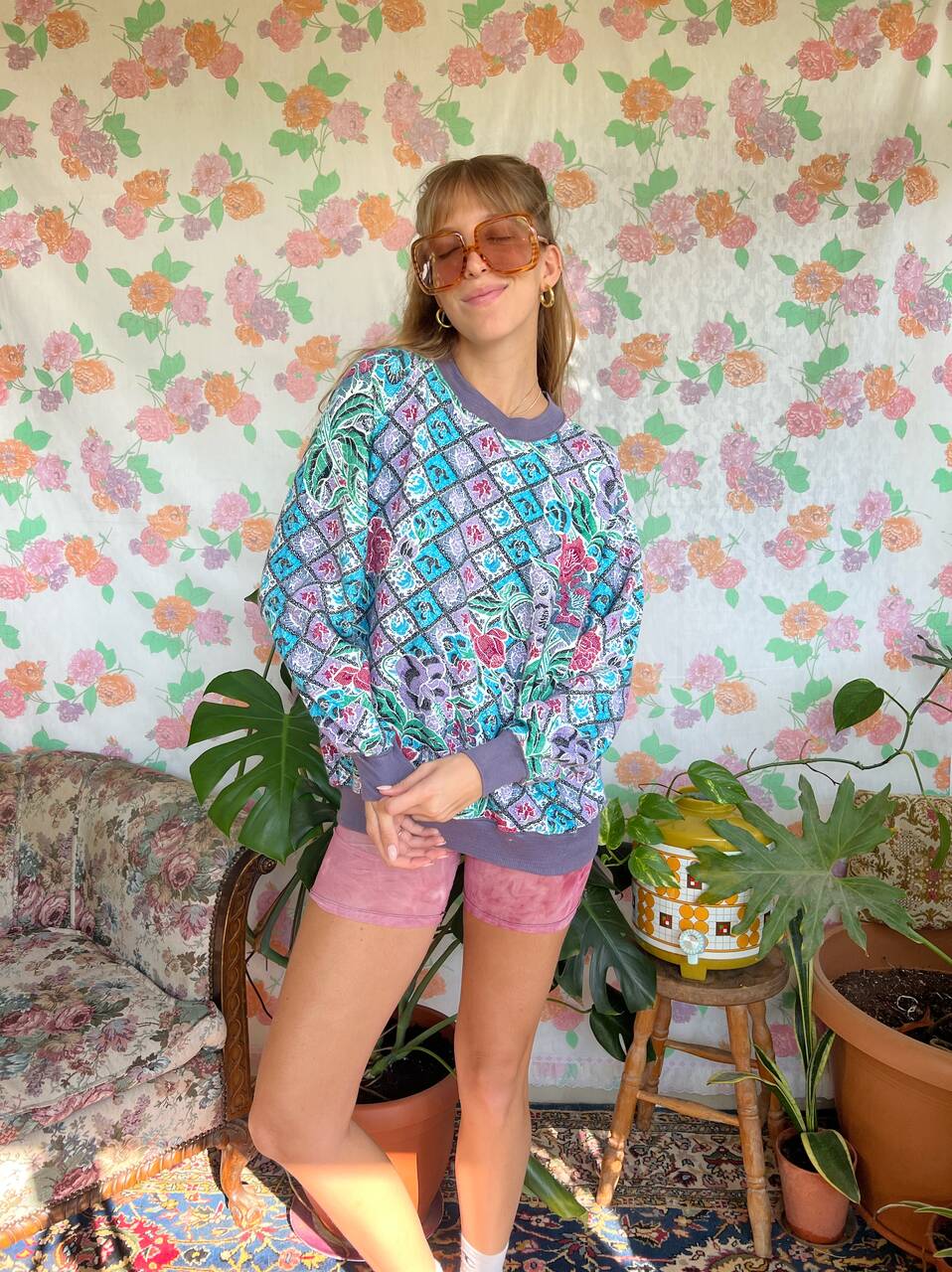 Vintage Printed Colorful Sweatshirt