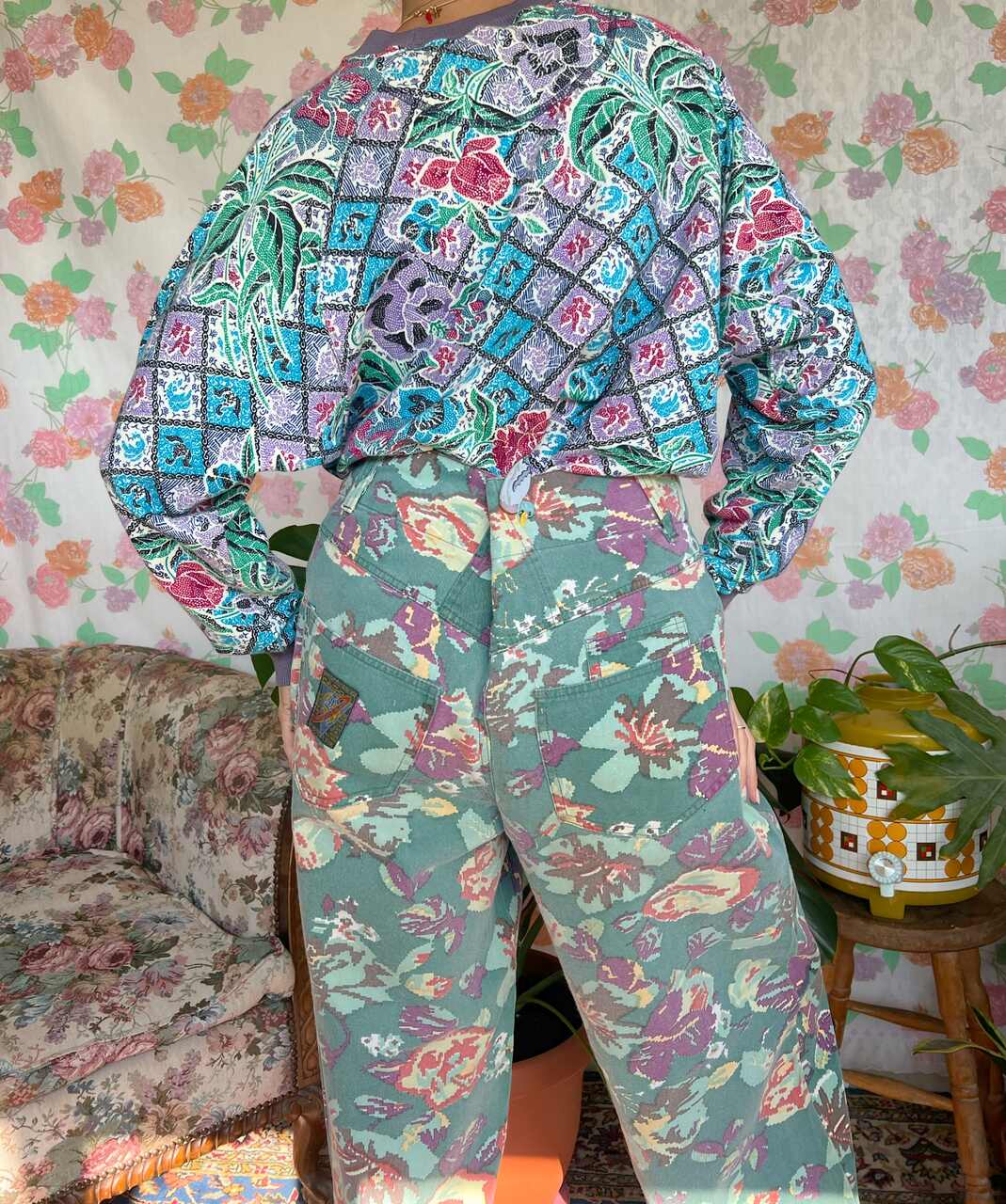 Unique Flower Garden Vintage Pants