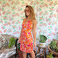 2000's Pink Tropical Halter Dress