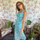 90's Aqua Flower Unique Dress