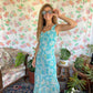 90's Aqua Flower Unique Dress