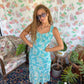 90's Aqua Flower Unique Dress