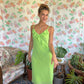90's Lime Ruffles Slip Dress