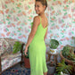 90's Lime Ruffles Slip Dress