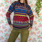 90's Warm Mix of Prints Sweater
