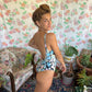 90's Black Floral Swimsuit