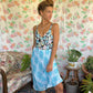 Y2K Blue Floral Skirt
