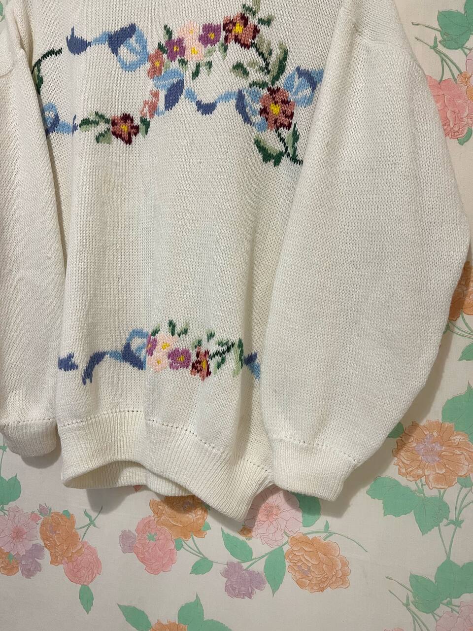 80's Floral Sweater