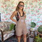 90's Brown Dungaree Romper