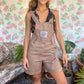 90's Brown Dungaree Romper