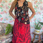 90's Red Rose Midi Skirt