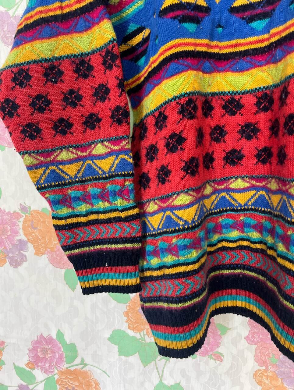 90's Warm Mix of Prints Sweater