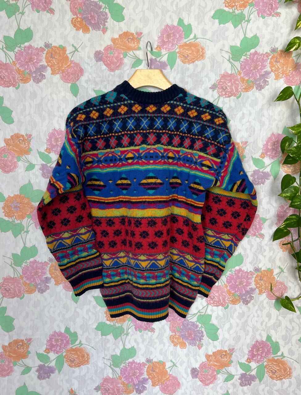 90's Warm Mix of Prints Sweater