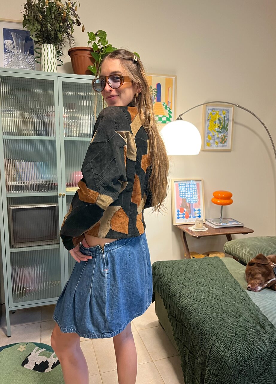 80's Leather Patchwork Jacket