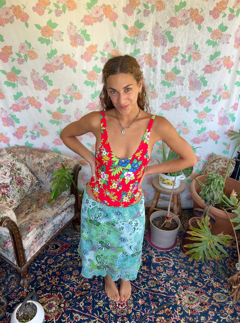 90's Insane Floral Skirt