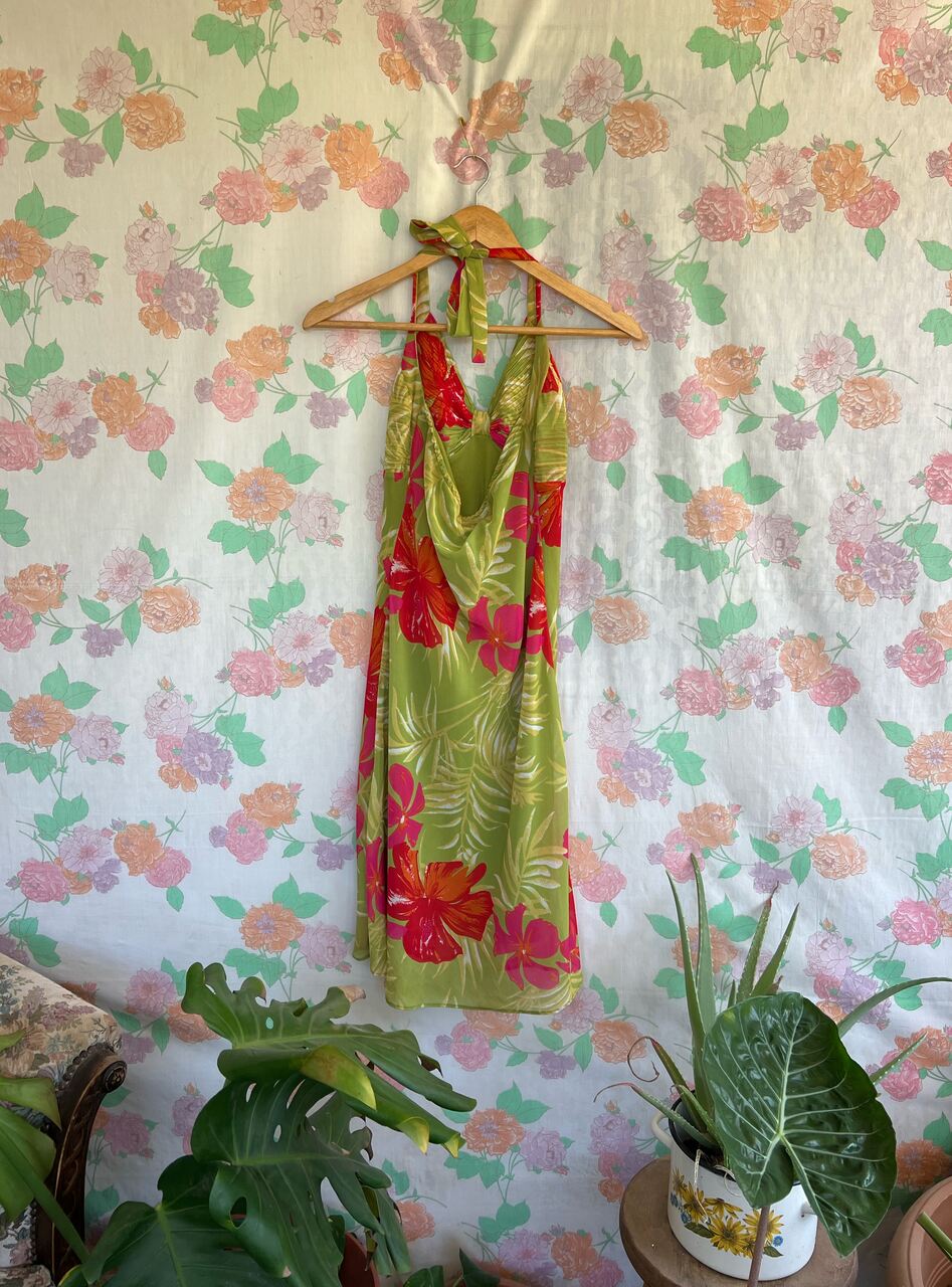 Y2K Tropical Printed Dress