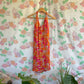 2000's Pink Tropical Halter Dress