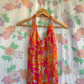 2000's Pink Tropical Halter Dress