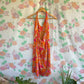 2000's Pink Tropical Halter Dress