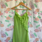 90's Lime Ruffles Slip Dress