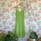 90's Lime Ruffles Slip Dress