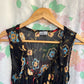 2000's Black Floral Tank Top