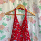 90's Red Iconic Floral Swimsuit