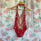 90's Red Iconic Floral Swimsuit