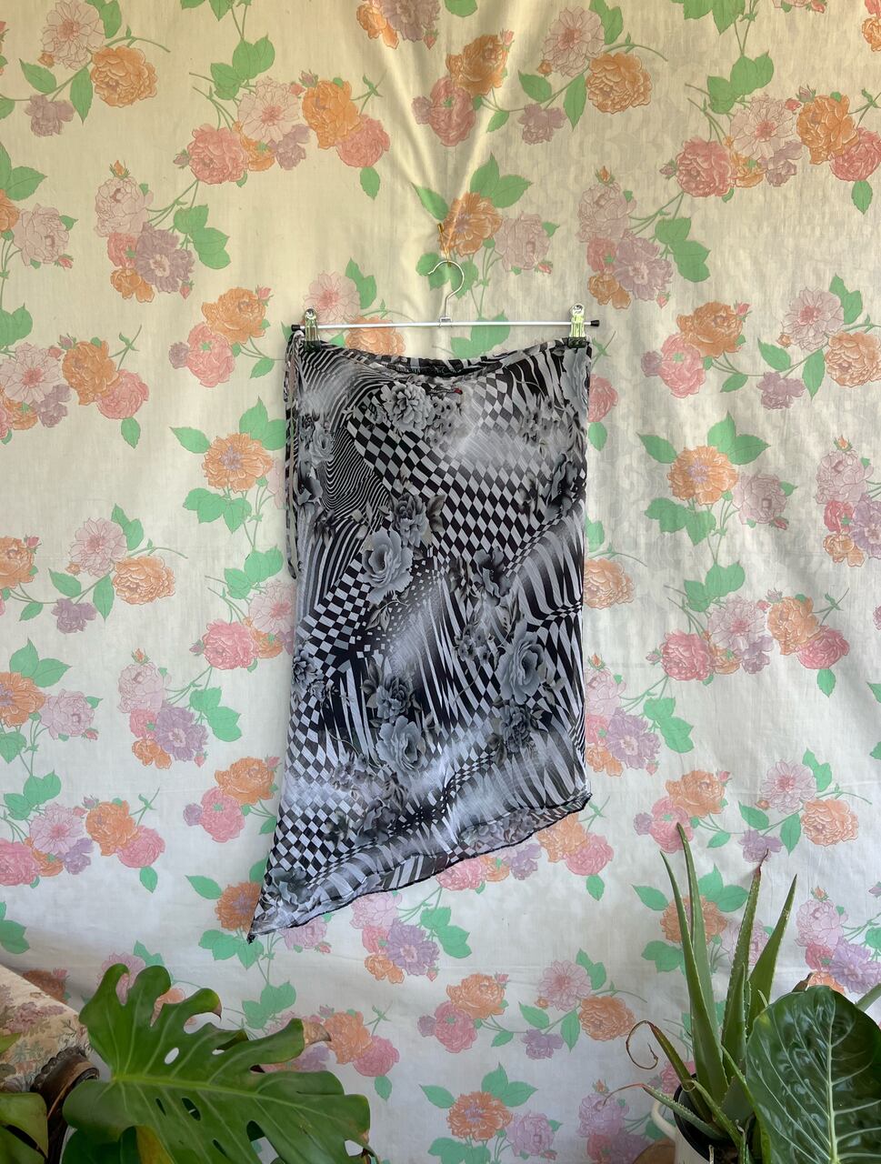 90's Illusion Print Skirt