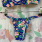 90's Deadstock Blue Flower Bikini