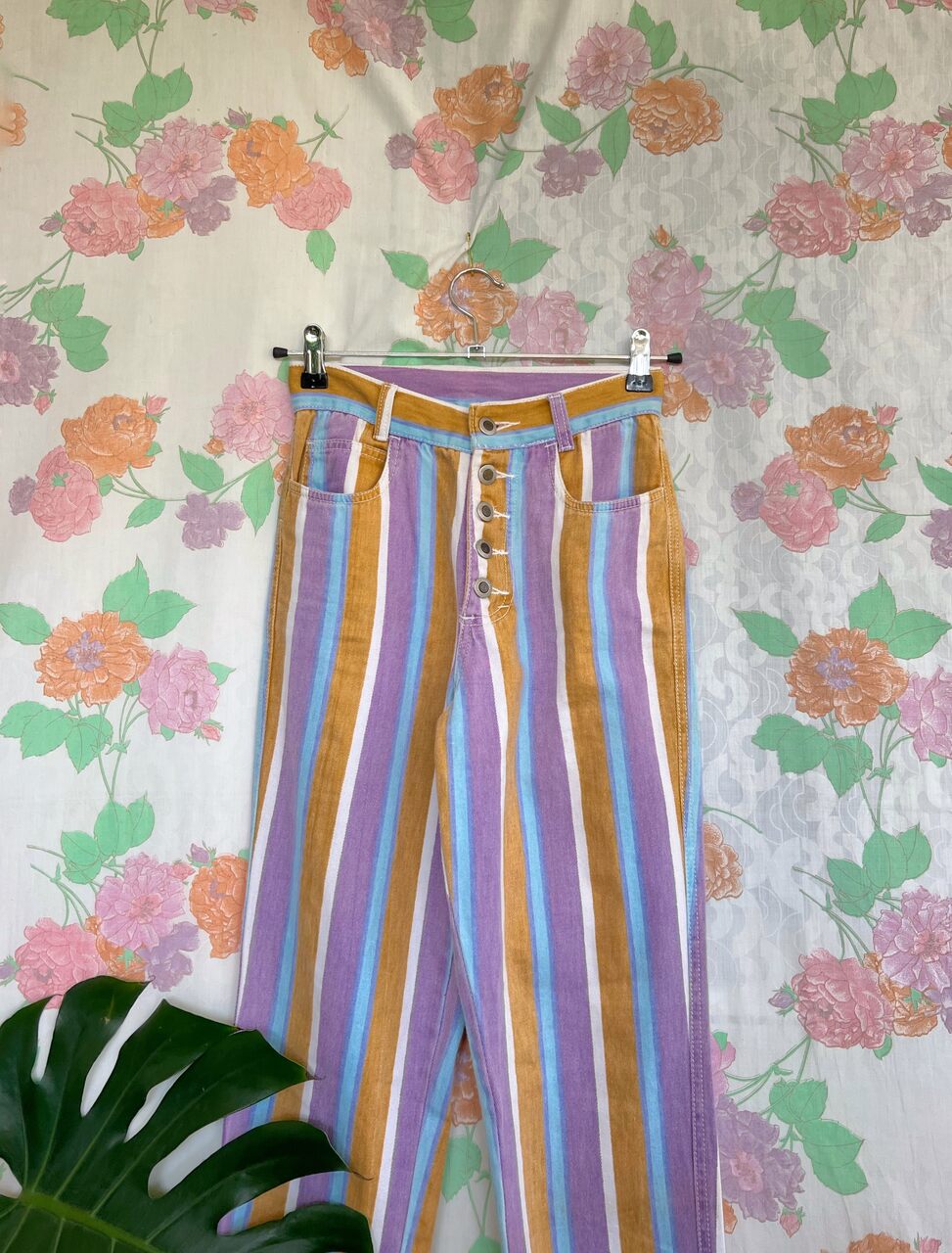 90's Pastel Hamuche Striped Pants
