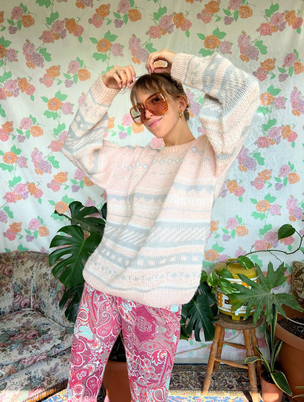 80's Printed Candy Sweater