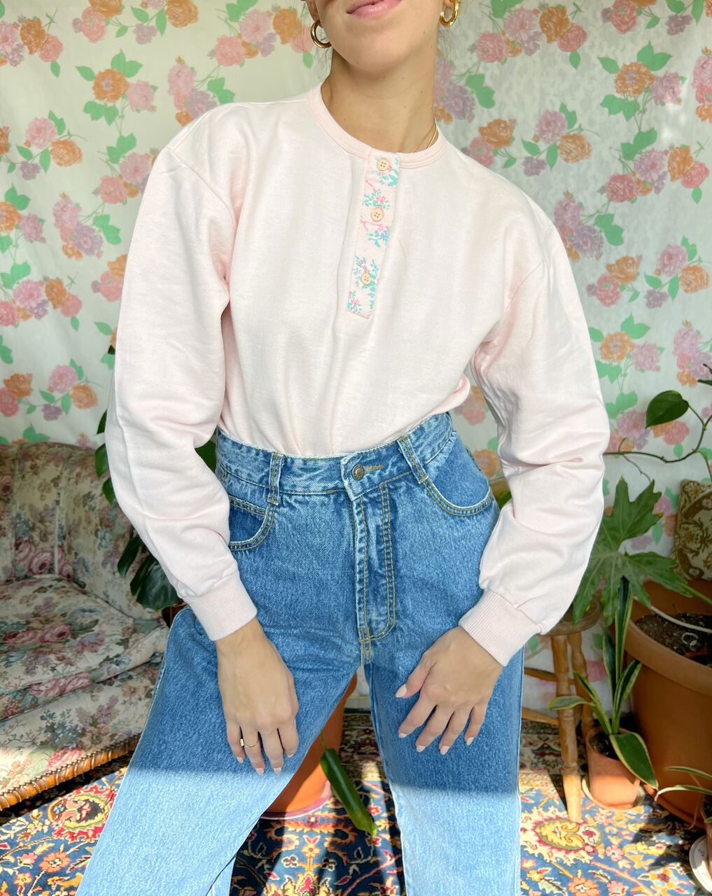 90's Pastel Baby Pink Sweatshirt