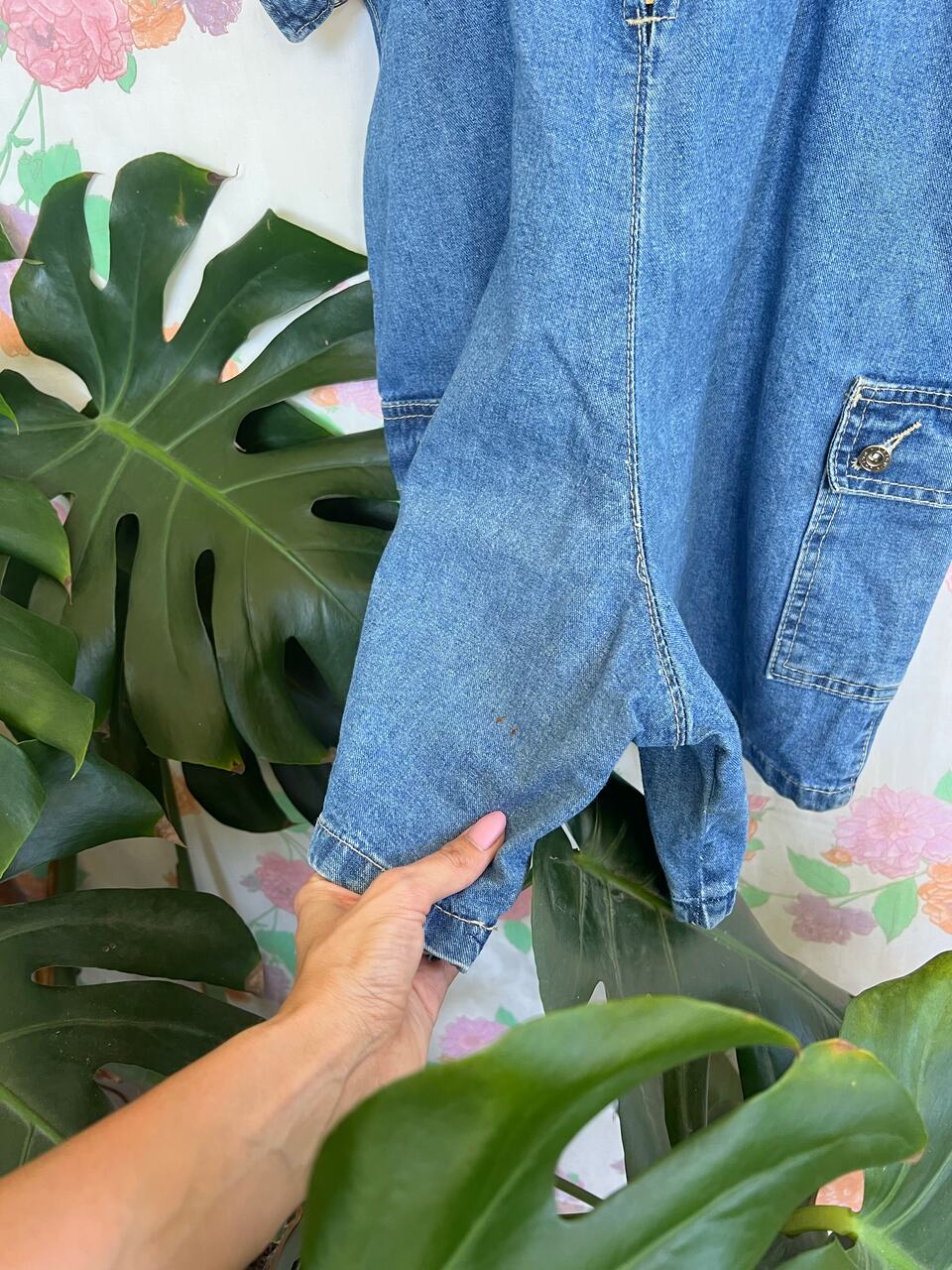 90s Short Denim Jumpsuit