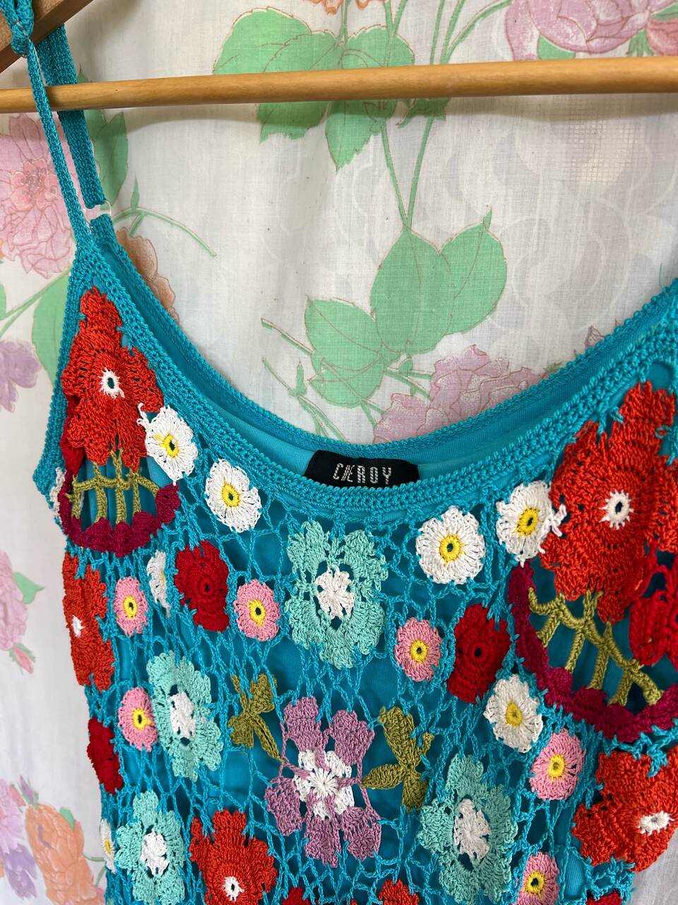 Unique 90's Crochet Long Dress
