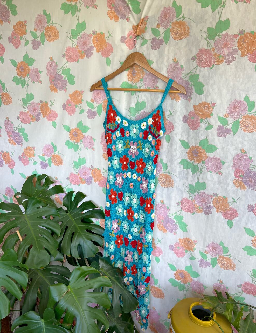 Unique 90's Crochet Long Dress