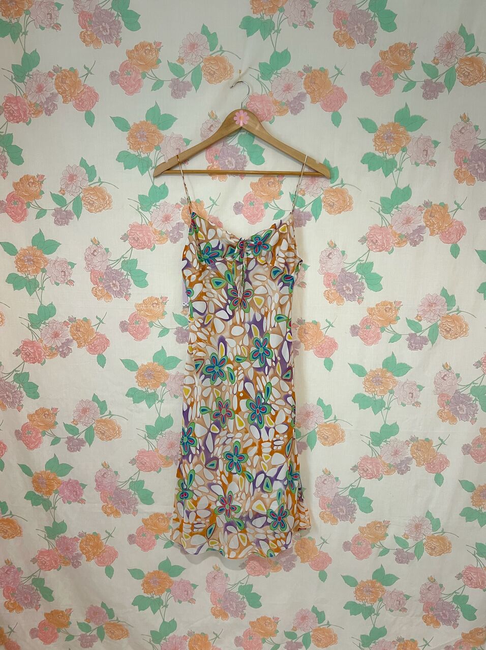90's Colorful Printed Dress
