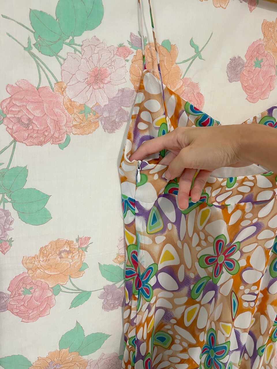 90's Colorful Printed Dress