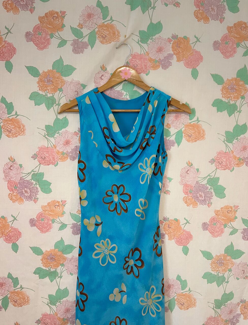 90's Blue Floral Slip Dress
