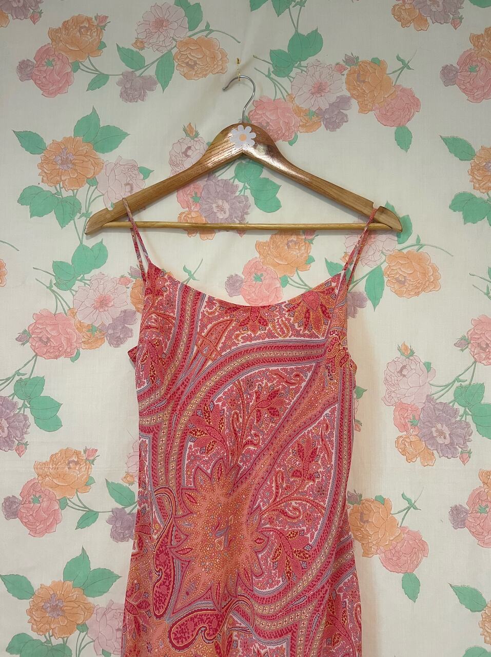 90's Pink Paisley Slip Dress