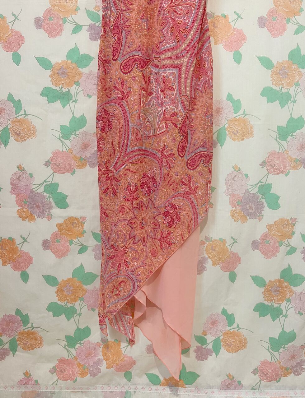 90's Pink Paisley Slip Dress