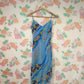 00's Blue Floral Patchwork Printed Dress