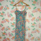 90's Turquoise Floral Slip Dress