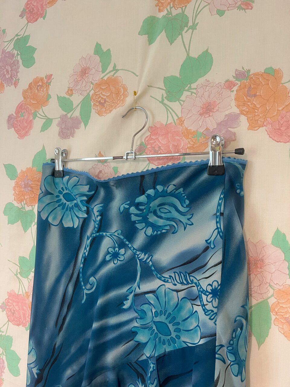 90's Blue Ruffle Skirt
