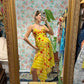 90's Yellow Detailed Floral Dress