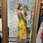 90's Yellow Detailed Floral Dress